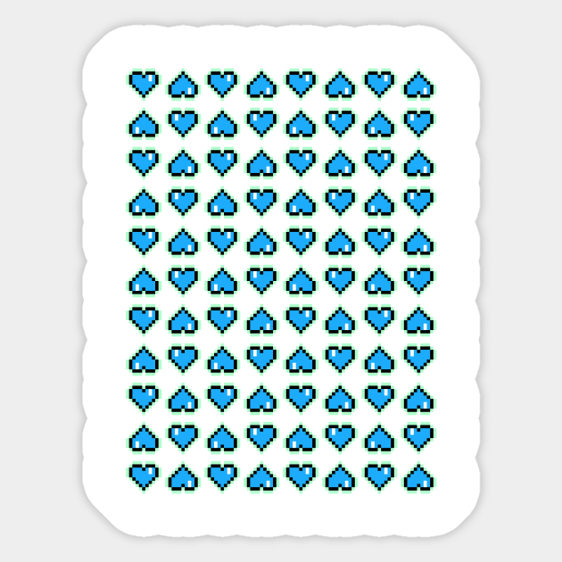 8bit hearts (blue) Sticker by ControllerGeek